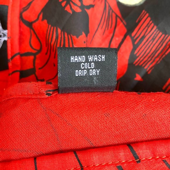 Angie Tropical Floral V-neck Red Dress with Smocked Waist - Picture 11 of 11